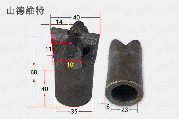 Φ40風鉆鉆頭十字釬頭圖片