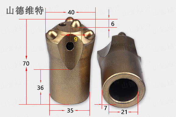 40黃色球齒礦用硬質合金風鉆頭圖片